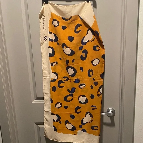3.1 Phillip Lim for Target Artistic Scarf | Orange & White | 40” x 40” Designer - Picture 4 of 4